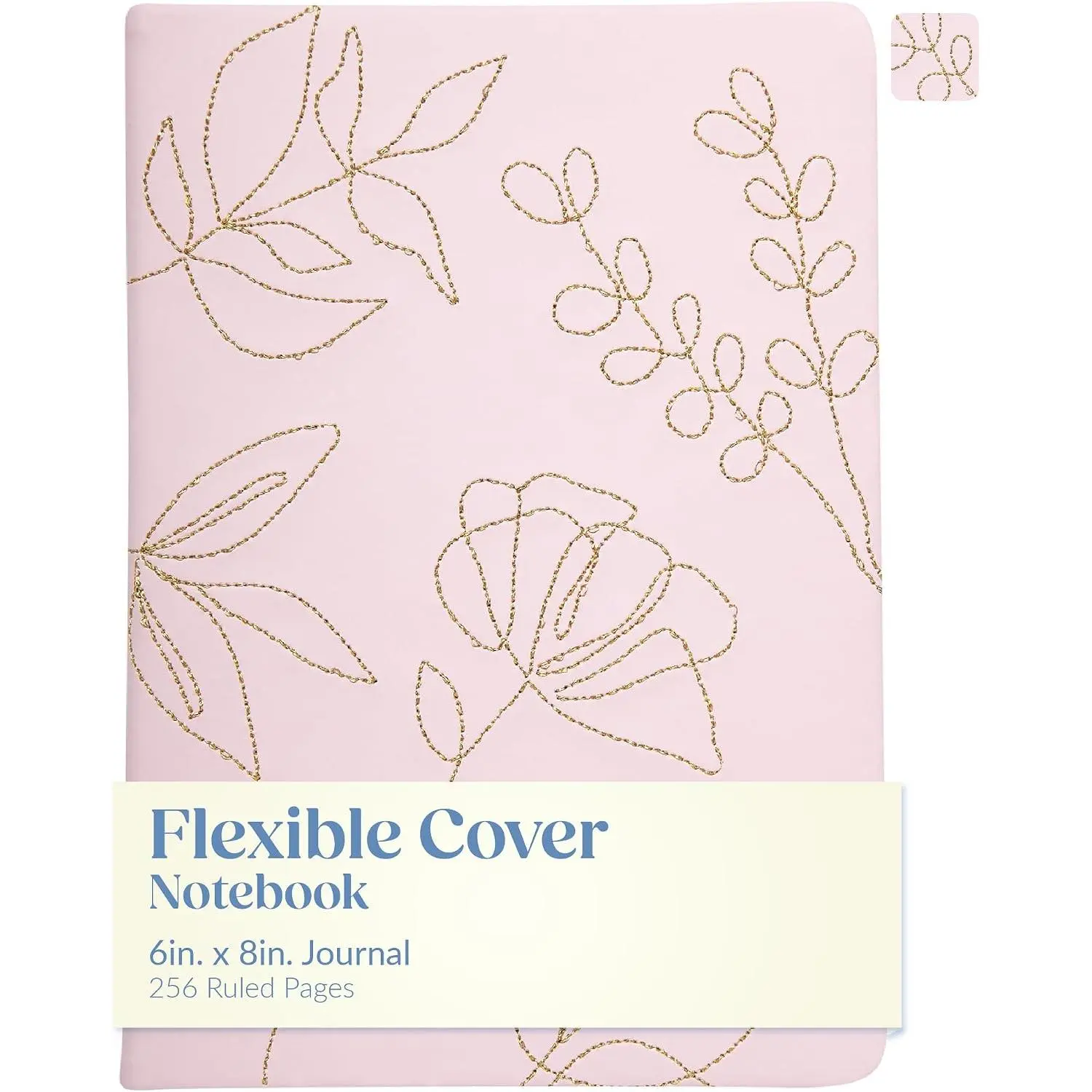 Eccolo A5 Size Lay-Flat Bind Journal Notebook - Stitched Suede Flexicover, 6x8 in Office Stationery