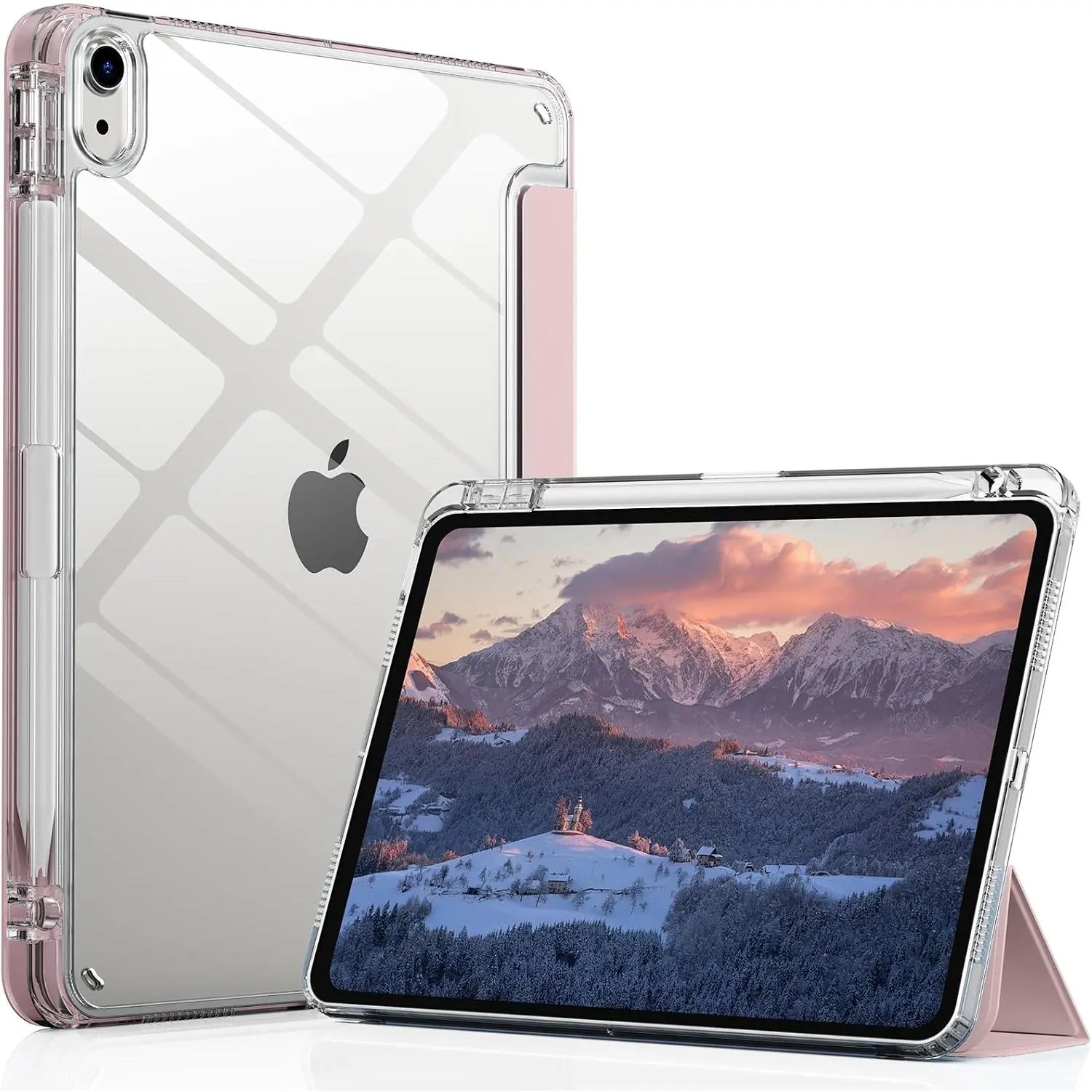 Case for iPad Air 11 Inch M4/M3/M2 (2026/2025/2024) and iPad Air 5th 4th Generation 10.9 Inch 2022 2020, Full  Clear  Case TPU Protective Shell with Slot for Pencil,