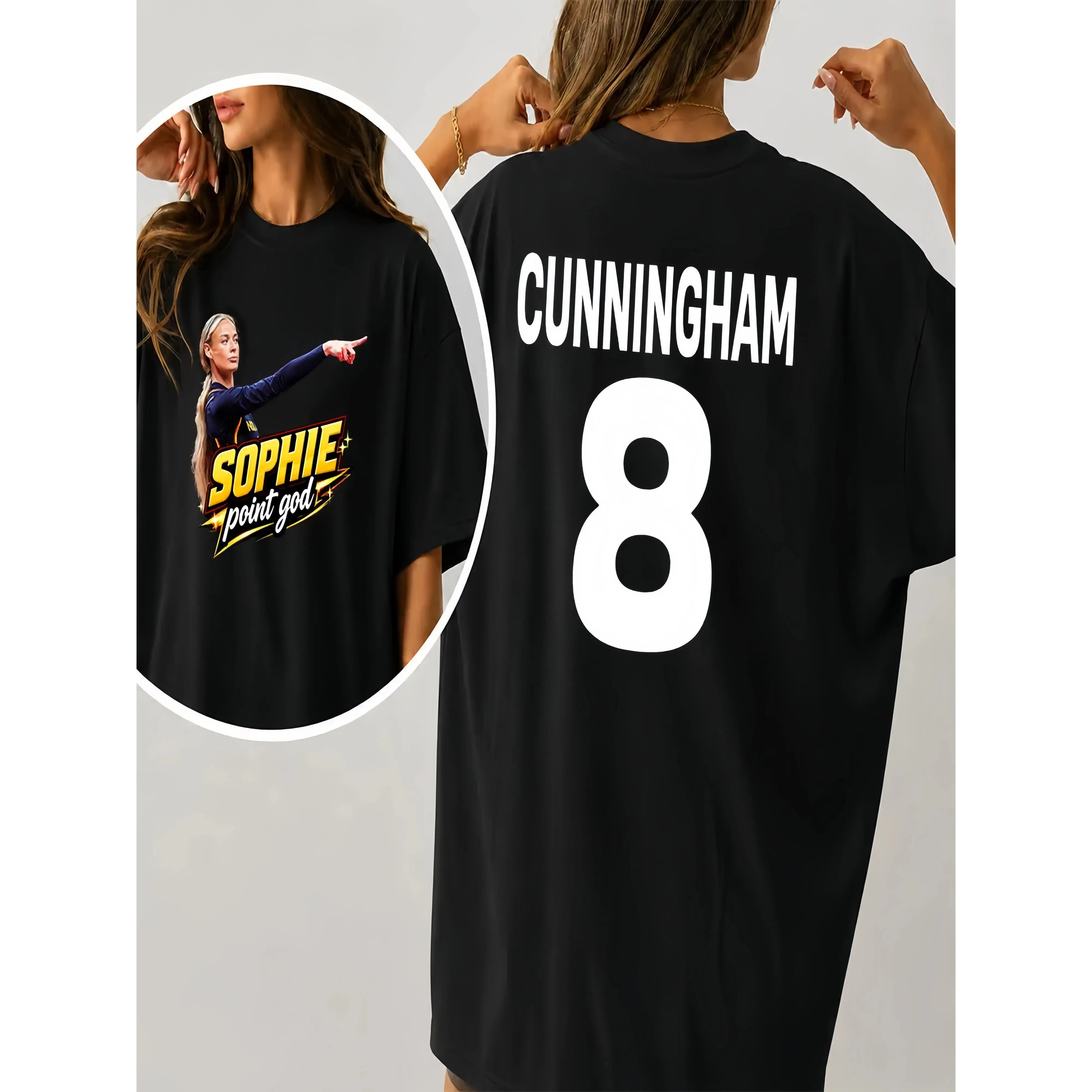 Sophie Cunningham No. 8 fan jersey, basketball pattern T-shirt, Point God sports T-shirt, game day gift, summer comfortable and breathable, pure cotton