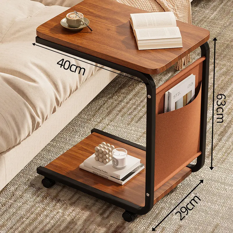 New Movable Side Table Cart Modern Minimalist End Table for Living Room Bedroom, Multi - Tier Iron Shelf Storage Rack for Home Kitchen Balcony Organizing