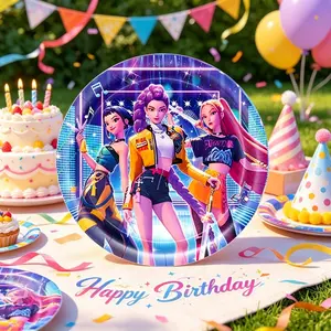 2026 Kpop Devil Hunter Cutlery Set, Birthday Party Fancy Disposable Plates Decor, Anime Party Gift, Anniversary Party Gift, New Years Festival Party Supplies, Disposable Tableware