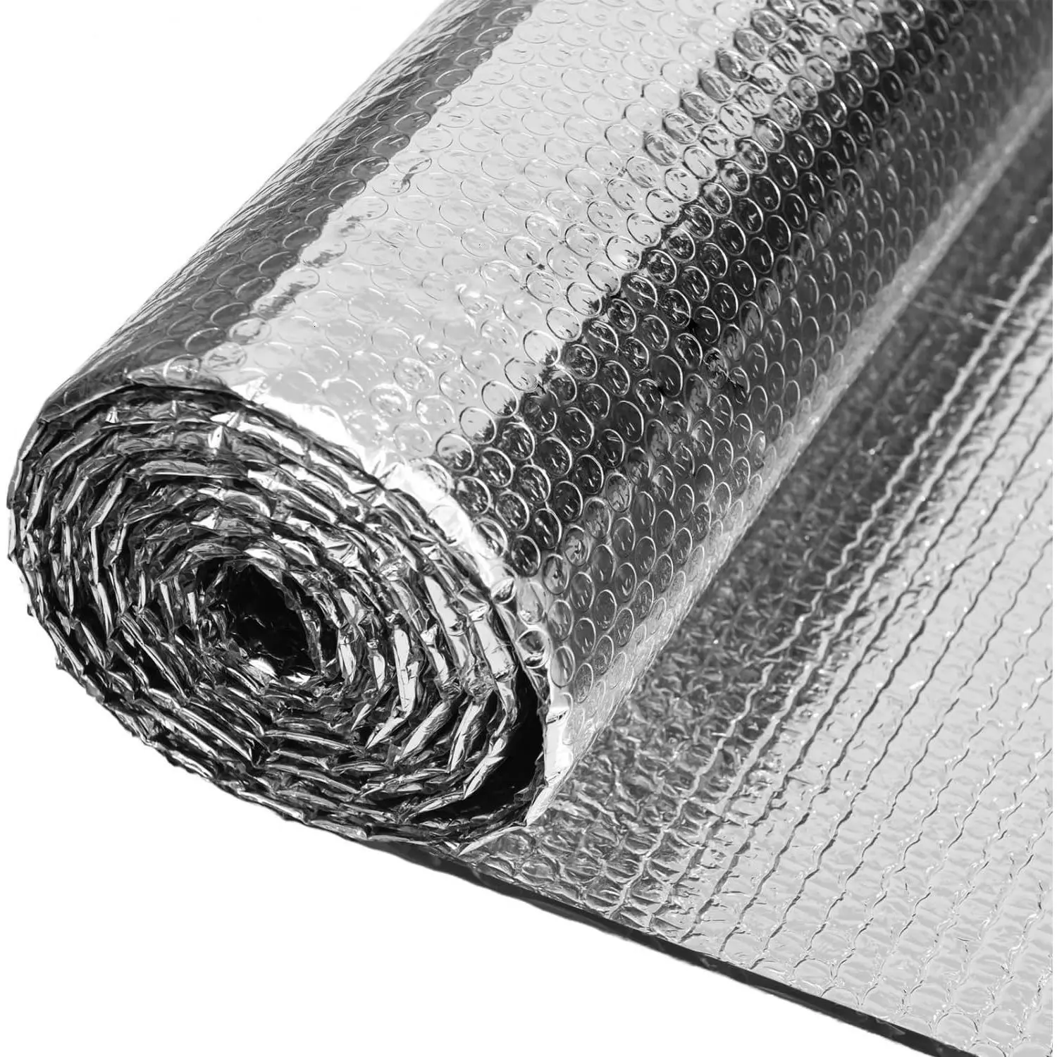 Double Reflective Aluminum Foil Insulation (48x10 ft) - RV Window Insulation for Summer Heat, Suitable for Roof, Car, Garage Doors