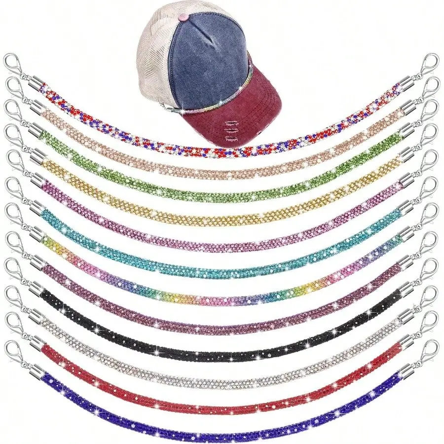 14 Pcs Trucker Hat Chains, Bulk Trucket Hat Charms Chains For Women Men, Bill Decoration Detachable DIY Metal Chain