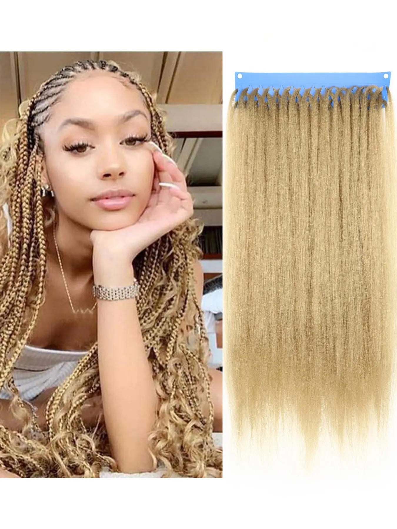 26 INCH 90 G Synthetic Low Temperature Braiding Extension Hair Pink White Light Brown Hair For Women And Men Used Daily Party Holiday Cosplay Halloween And Christmas Textile Braided Hair Extensions