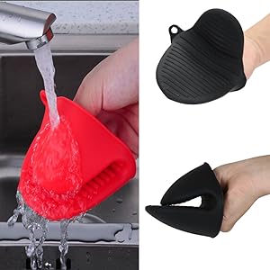 Silicone Cooking Pinch Grips Oven Mitts - Mini Finger Protector Pot Holder for Kitchen,Cooking,Baking,BBQ - Heat Resistant Gloves