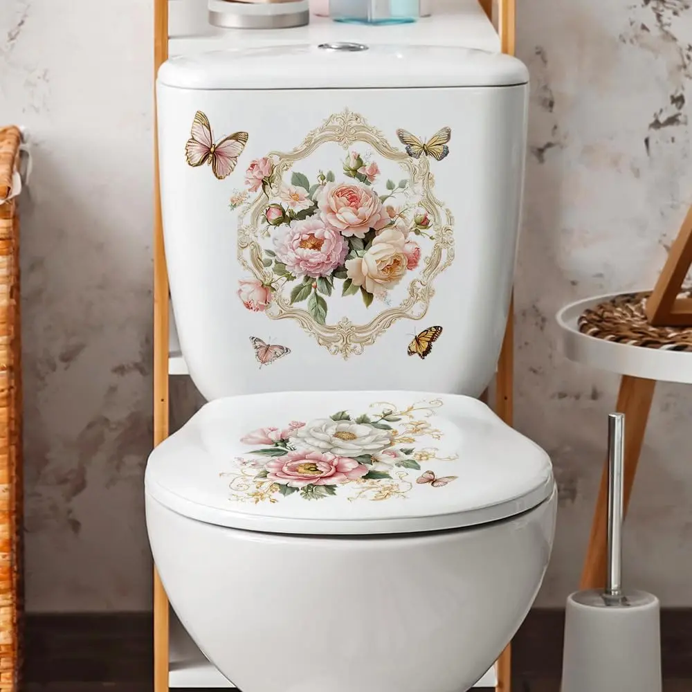 2 Sets    Toilet Sticker,   , Removable  Stickers, Vinyl Sticker, Suitable for Decorating Toilets   Decoration