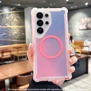 Magnetic Ice Mist Color-Changing Durable Protective Phone Case Cover for Samsung Galaxy S26 S25 Ultra S24 Ultra S23 Ultra S22 Ultra, Wireless Charging Support