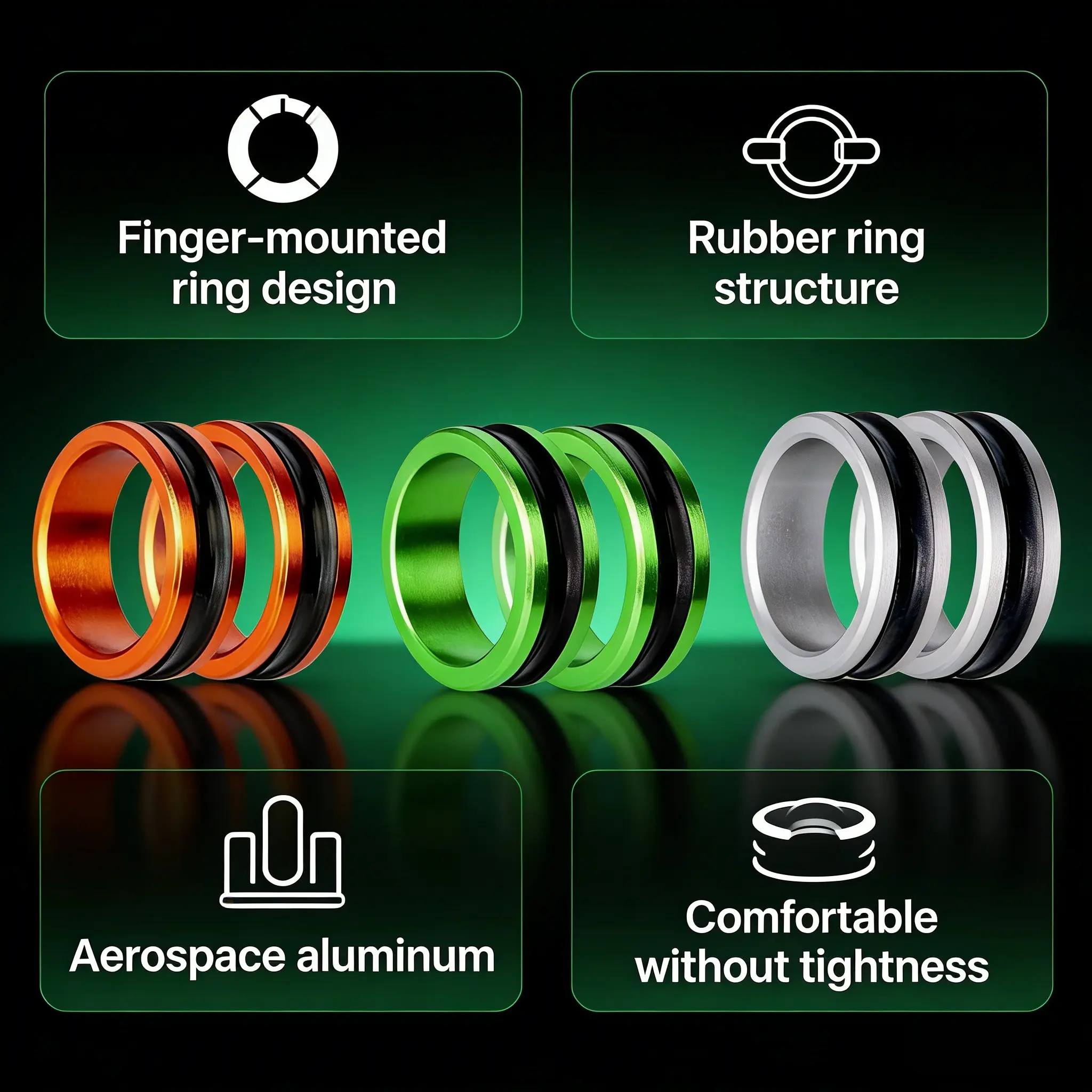 2PCS/SET Fishing Line Tightening Ring Anti-cut Finger Knot Puller Ring For Carbon PE Line