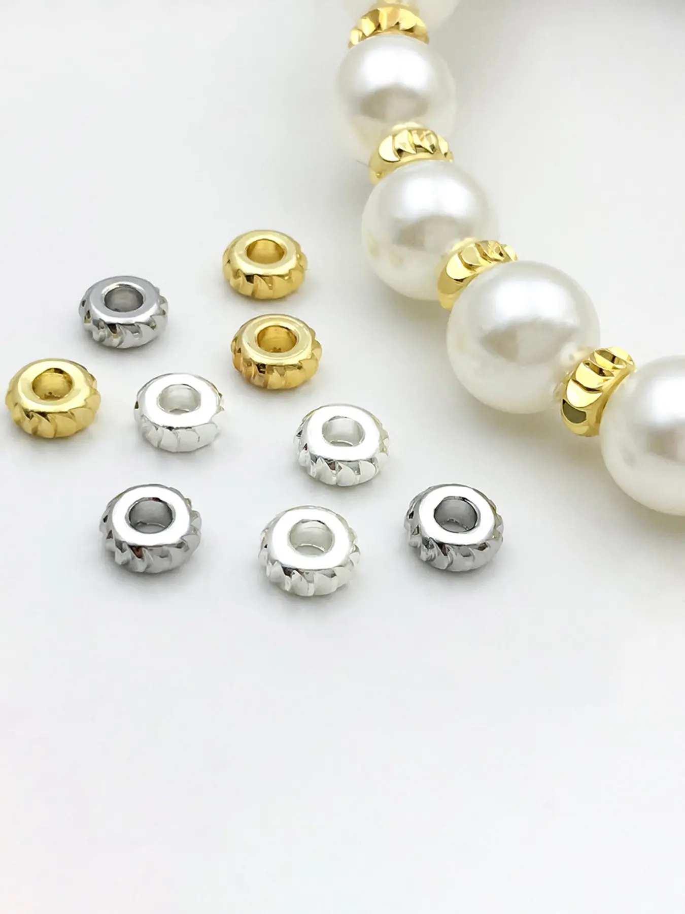 20pcs 3/4/5mm Copper Plated Crescent Gear Flat Charms Spacer,Suitable For DIY Fashion Bracelets,Necklaces Jewelry Making Components