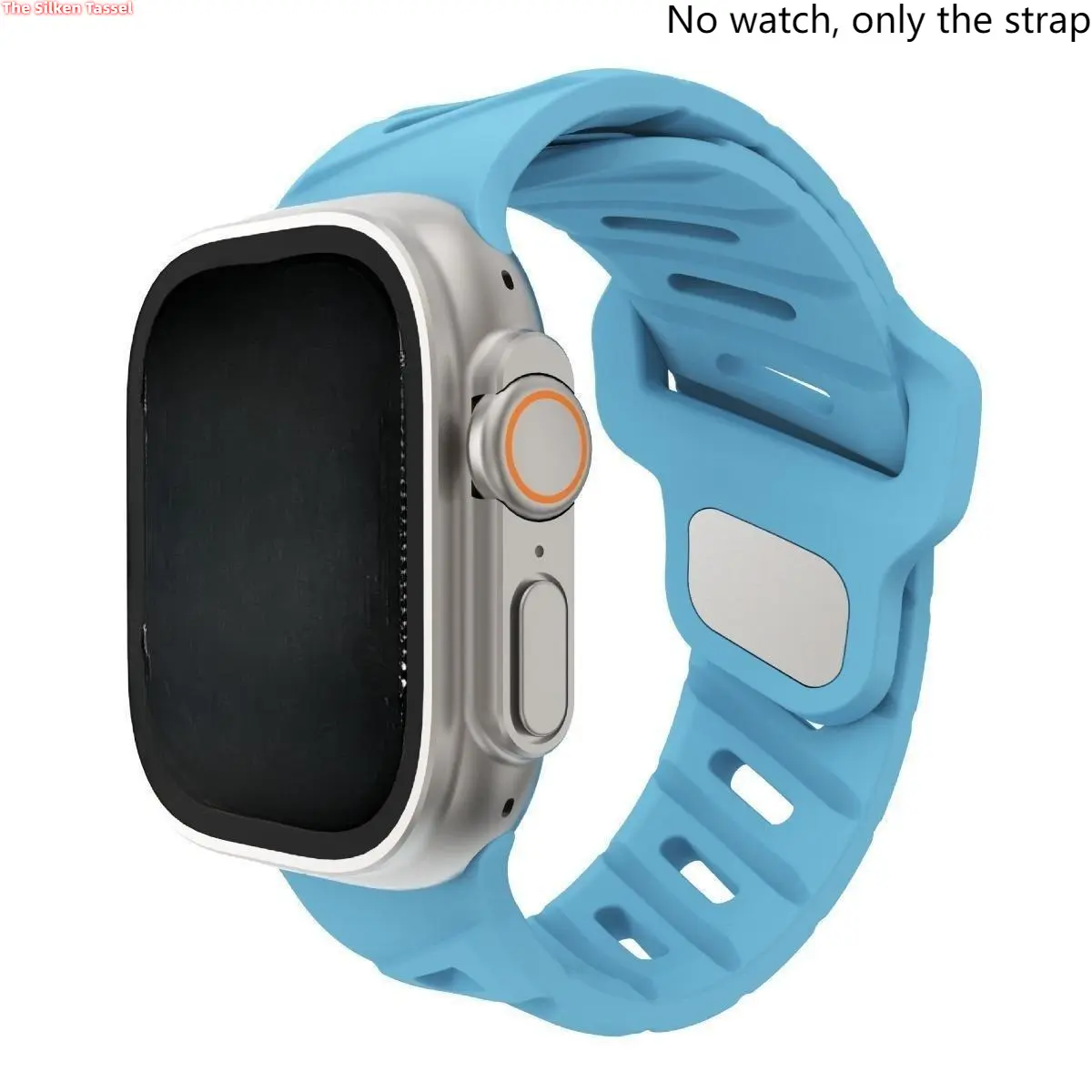 New Slant Hole Breathable Sport Silicone Watch Band, Replacement Wrist Strap Compatible With Apple Watch Series1-11 SE Ultra,38/40/41/42/44/45/46/49mm All Sizes(Watch Not Included) Smartwatch Accessories Wearable Accessory