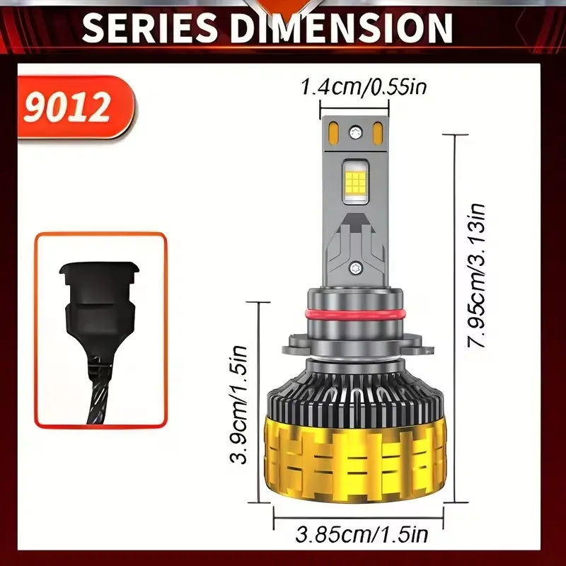 2-Pack High-Power 260w Car Headlight Bulbs, 6000k, 12V 24v, H4 H7 LED, Canbus Compatible, Includes H1 H11 H8 H3 Hb3 9005 Hb4 9006 9007 Hb5 9008 H13 9012