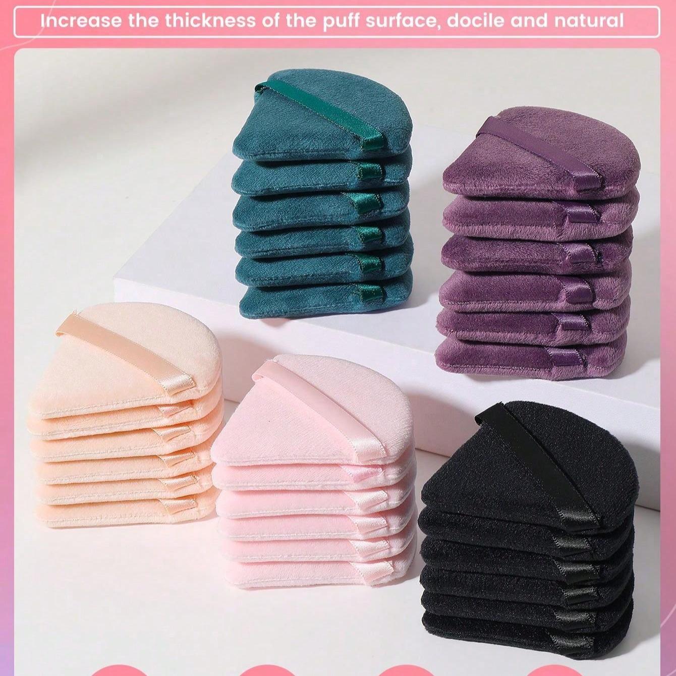 Soft Triangle Makeup Sponges Set, 5/10/15/20/25pcs Cosmetic Puffs Powder Puff for Face Application, Ideal for Flawless Foundation Coverage