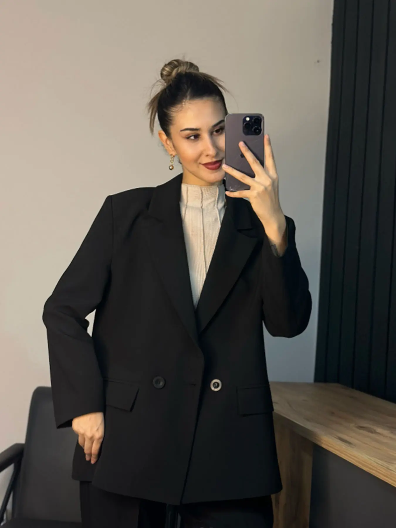 Blazer Jacket Women's Spring and Autumn New Women's Suit Fashion Jacket,Women's Blazer Double Button Blazer Olive Black Light Gray for Daily Looks, Elegant Style, Comfortable Fit, Suitable for All Body Types, Daily Wear, Trendy Outerwear