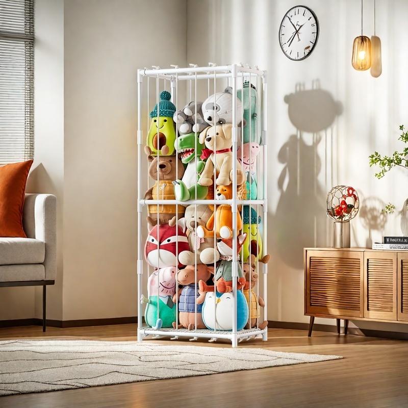 Stuffed Animal Storage Zoo Stuffed Animal Holder Space Save Vertical Stuffed Animals Storage PVC with Elastic Band and Net for Playroom Bedroom Nursery Deals For You Days Organiser Multicolor