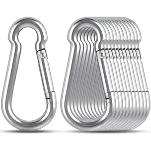 M5/2 Inch Carabiner Clip, 304 Stainless Steel Spring Snap Hook, 207LBS Holding Capacity Quick Link Clip, Small Metal Clips for Key Chain Flag Dog Leash Camping Hiking Fishing Hanging
