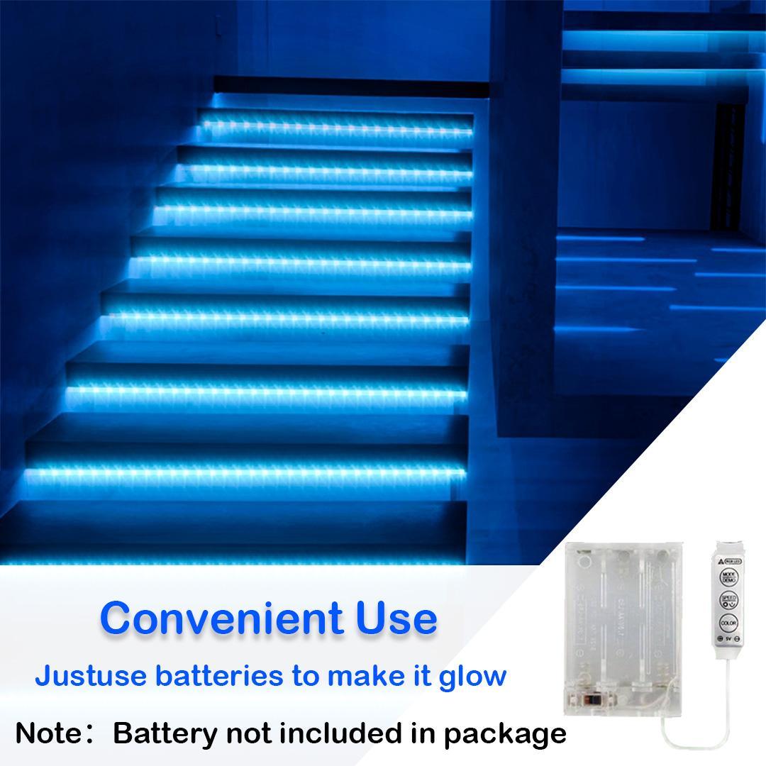 LED Light Strip, RGB LED Lights, 5V Light Strip with 3-Key Controller & Portable Battery Box, Cuttable & Dimmable Strip Light for Living Room, Party, Festival Decor
