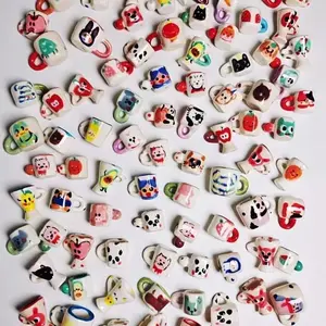 Chris--A32--Cute hand-painted ceramic cup pendant