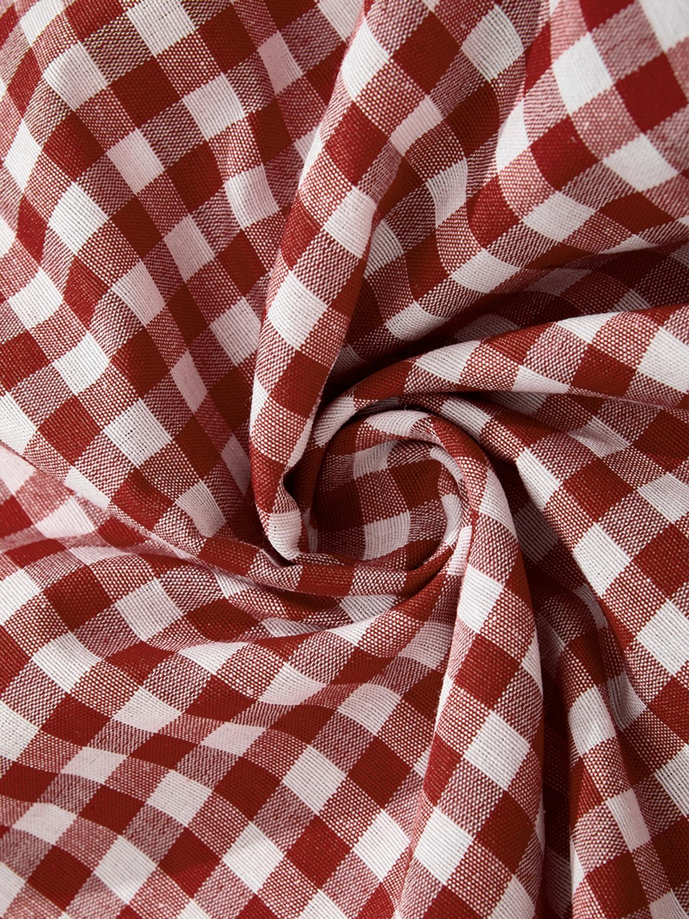 Men's Regular Fit Plaid Print Short Sleeve Shirt, Casual Retro Style Top for Daily Wear, Men's Clothes for All Seasons