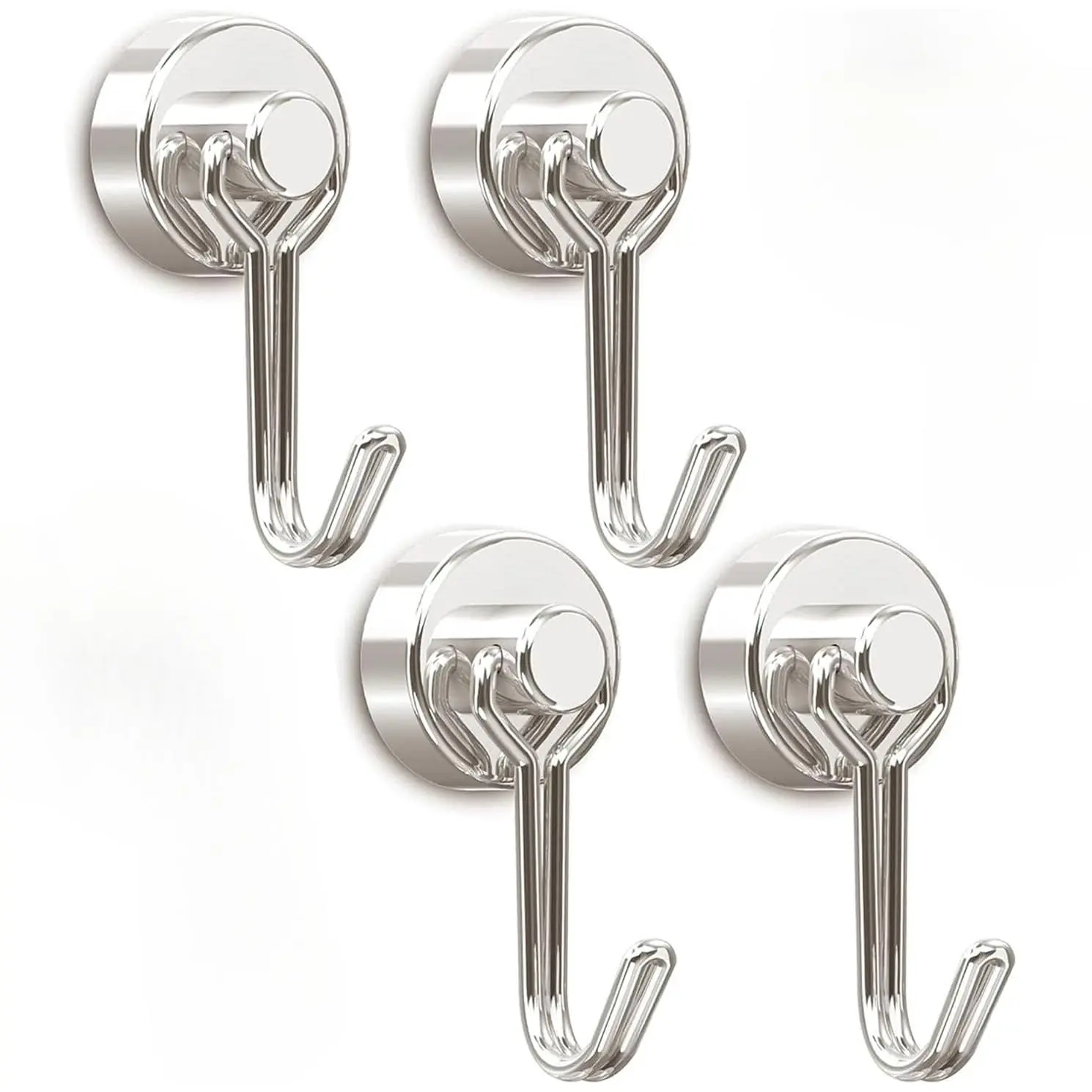 4 Pack Heavy Duty Magnetic Hooks, 55 LB Strong Neodymium Magnet Hooks, for Hanging Objects on Metal Surfaces, Ideal for Home, Workplace, Metal Door, Office & Garage