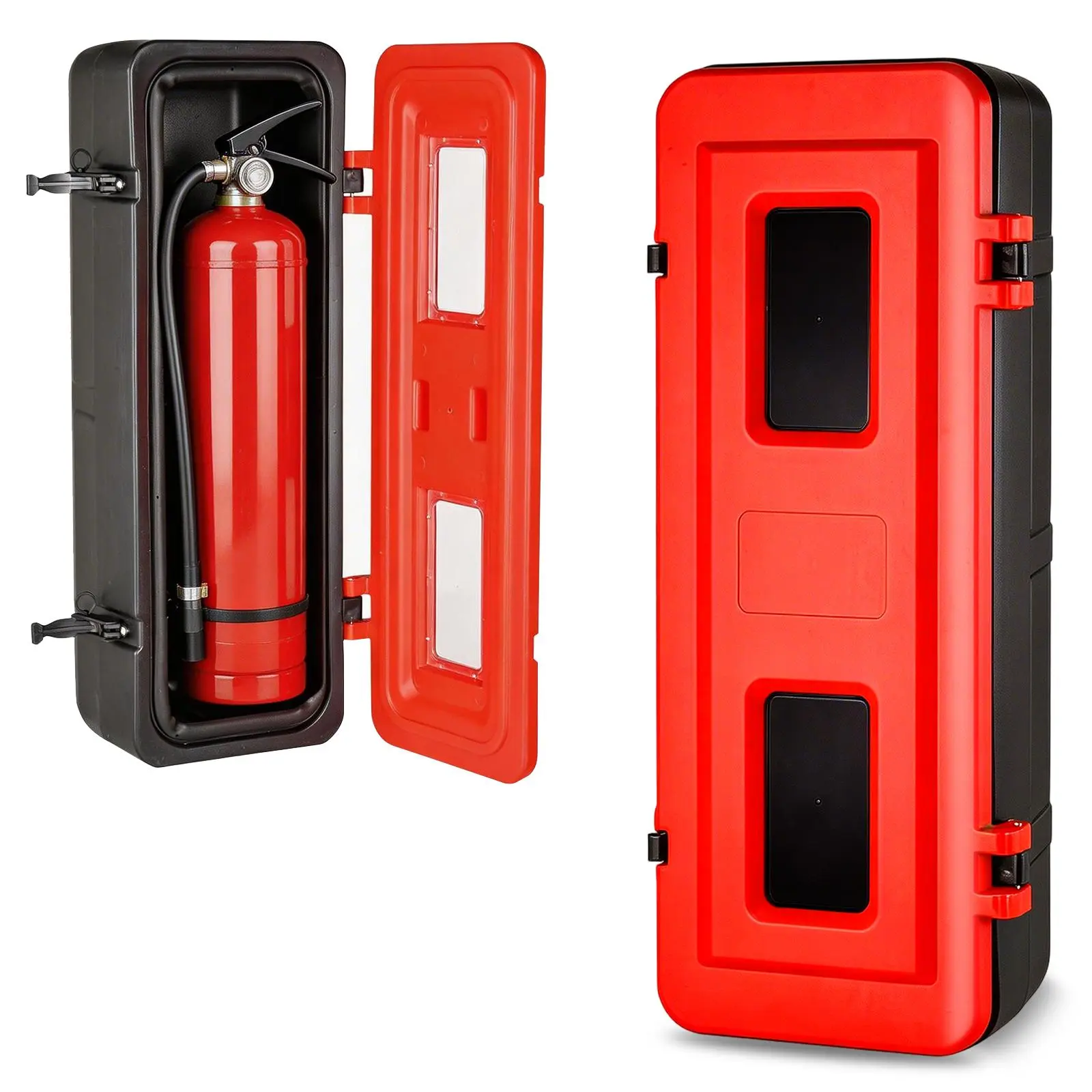 Car Extinguisher Cabinet Weatherproof Sturdy Holder Case 10 lb 20 lb Waterproof Red Extinguisher Cabinet Box for Vehicles Cars Ships Trucks