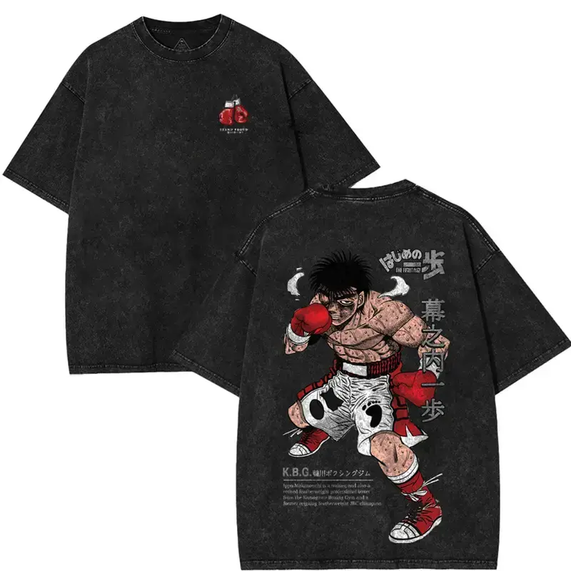 Hajime No Ippo Dempsey Roll Origin Ippo Makunouchi K.B.G. T-Shirt Unisex Fit Boys Merch Shirts Men Fan Gift for Birthday Holiday Christmas Halloween Dacron Material