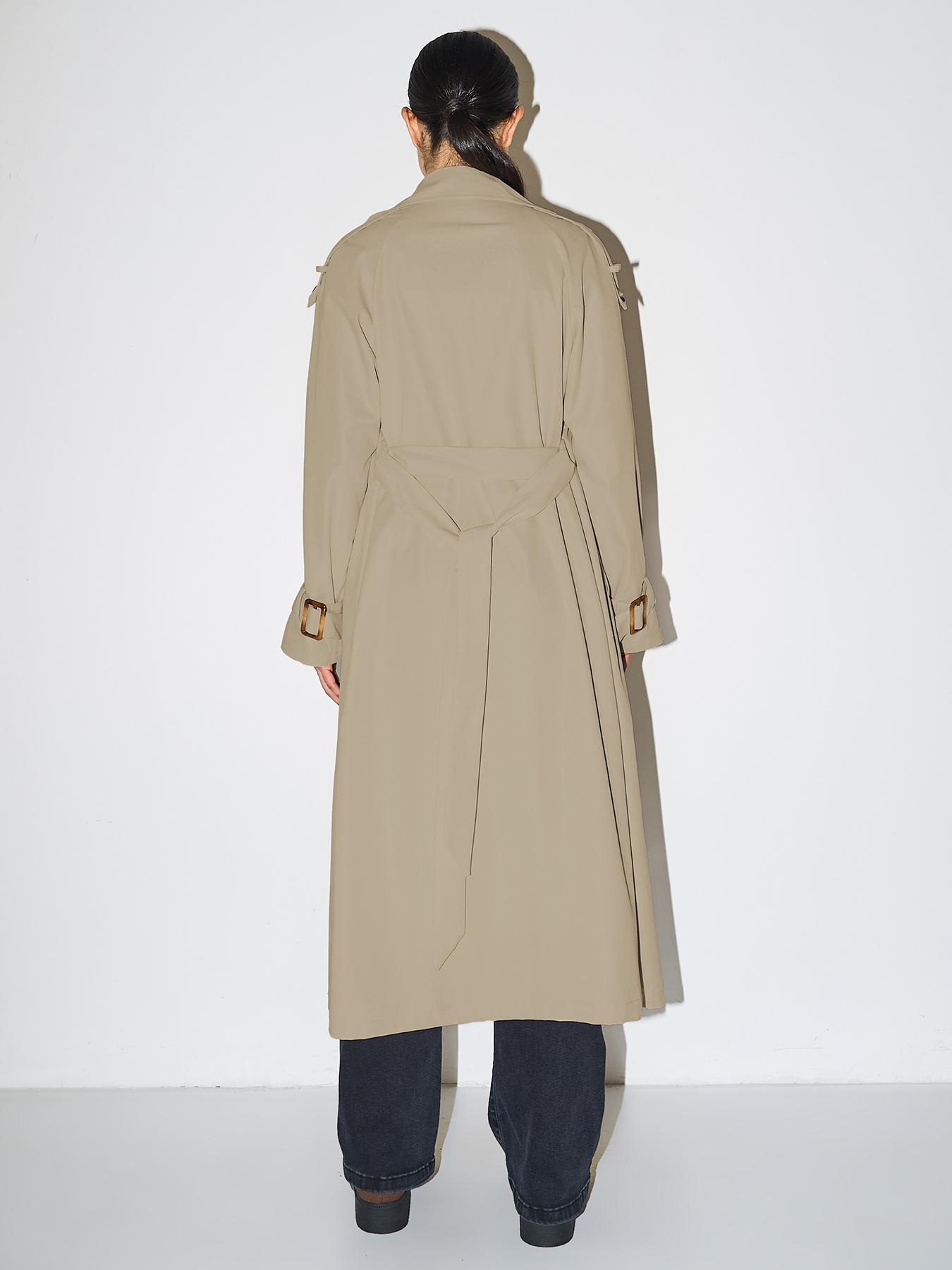 Fall & Winter Trendy Solid Color Lapel Double Breasted Waist Tie Trench Coat Jackets