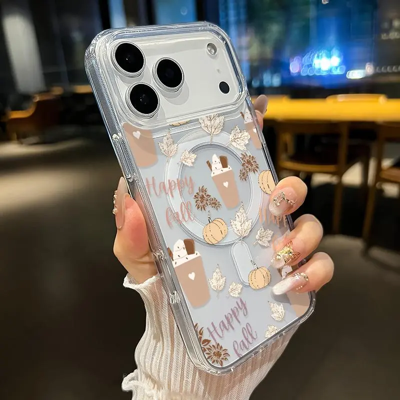 Magnetic Transparent Shockproof Case for iPhone 17 16 15 14 13 12 11 ...