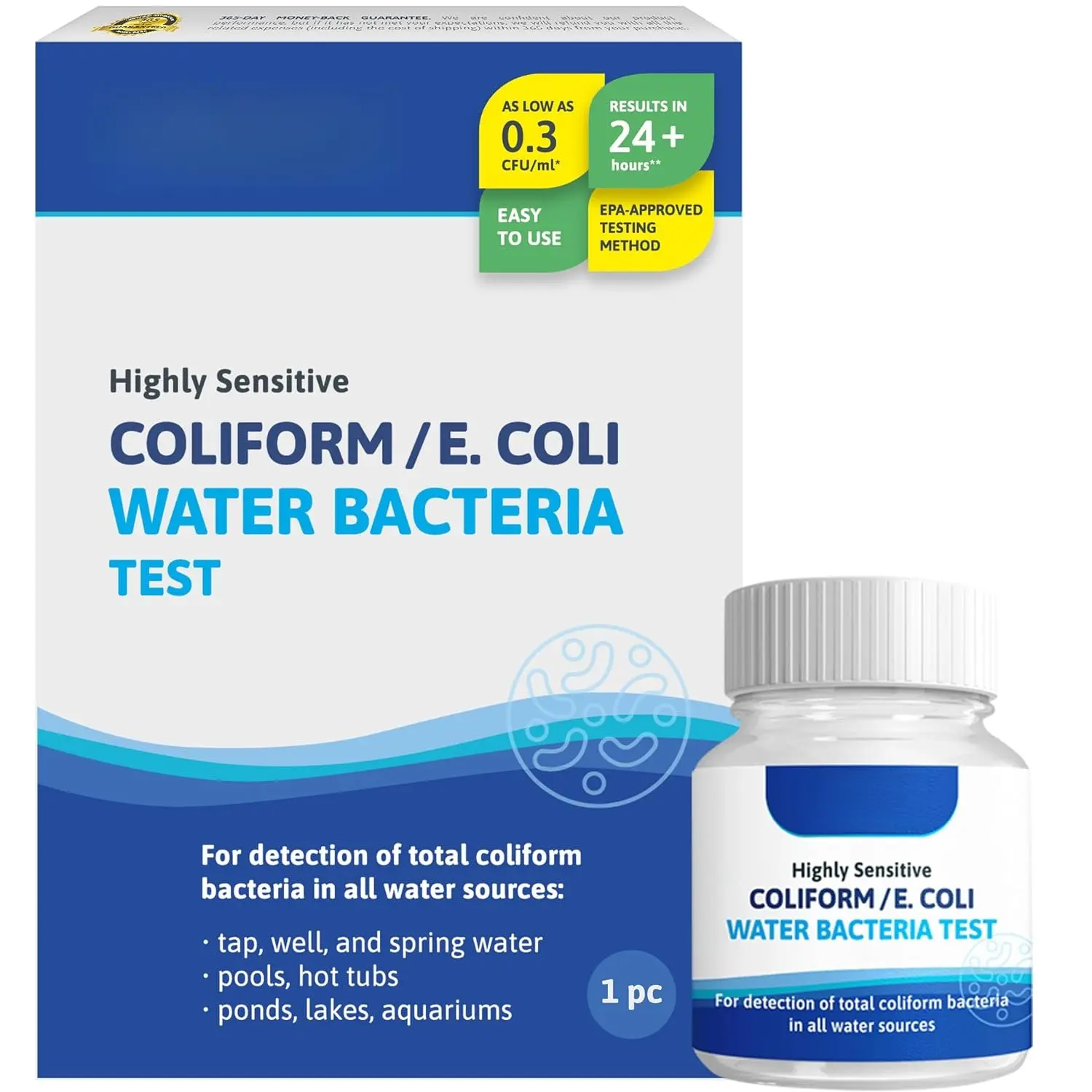 ®  Water Test Kit, Pond Water Test Kit, Pool Water Testing Kit, Water Testing Kits for Drinking Water for Coliform (E. coli), EPA Approved Pool Test Kit (1 Pack)