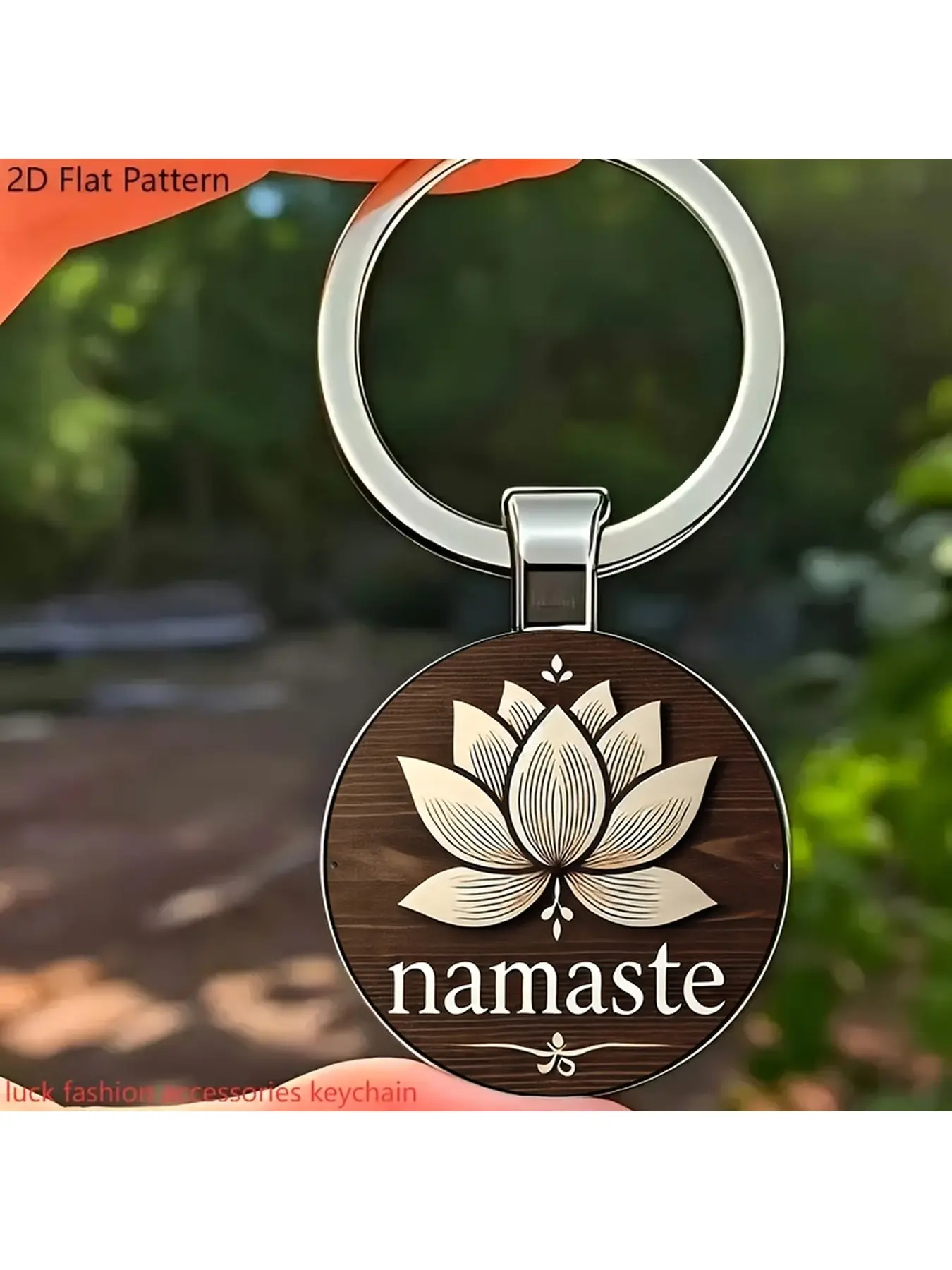 2D Flat, 1pc Namaste Zen Lotus - 2D Pattern Zinc Alloy Keychain - Metal Emblem, Lotus Design - Car Accessory Keyring, Stylish Gift for Men, Siblings, Parents - Thanksgiving Christmas Party Gift, Sports Memorabilia, Iconic Design, Durable Keychain