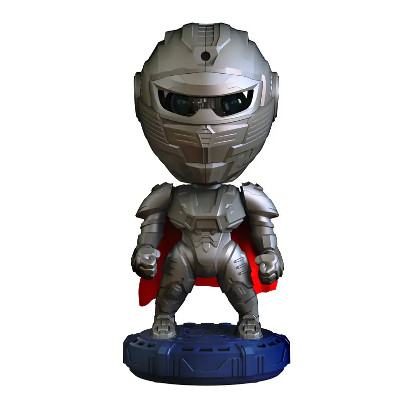 Mecha Warrior Action Figure Star Galaxy Projector - PVC Resin RGB Nebula Night Light with Detachable Cape, Star Modes, Timer Shut-Off, Cool Desktop Ornament for Indoor Use, Gift for Boys