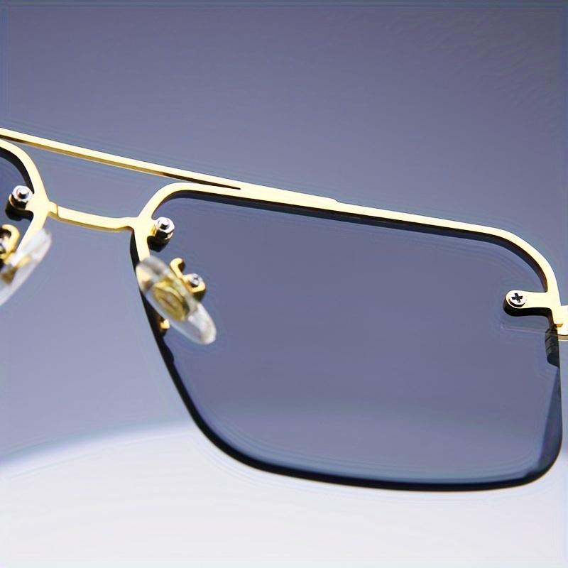 4-Pack Fashion Rimless Sunglasses for Men and Women Classic Small Square Frameless Shades with UV Protection for Travel and Everyday Wear Lightweight Comfortable Classic Square Design