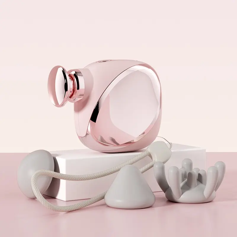 Mini Portable Massage Gun for Women Girls, Handheld Small Body Muscle Massager with 4 Replaceable Massage Heads, Rechargeable Pocket Size Massager for Neck Back Shoulder Relax Home Office Travel Use