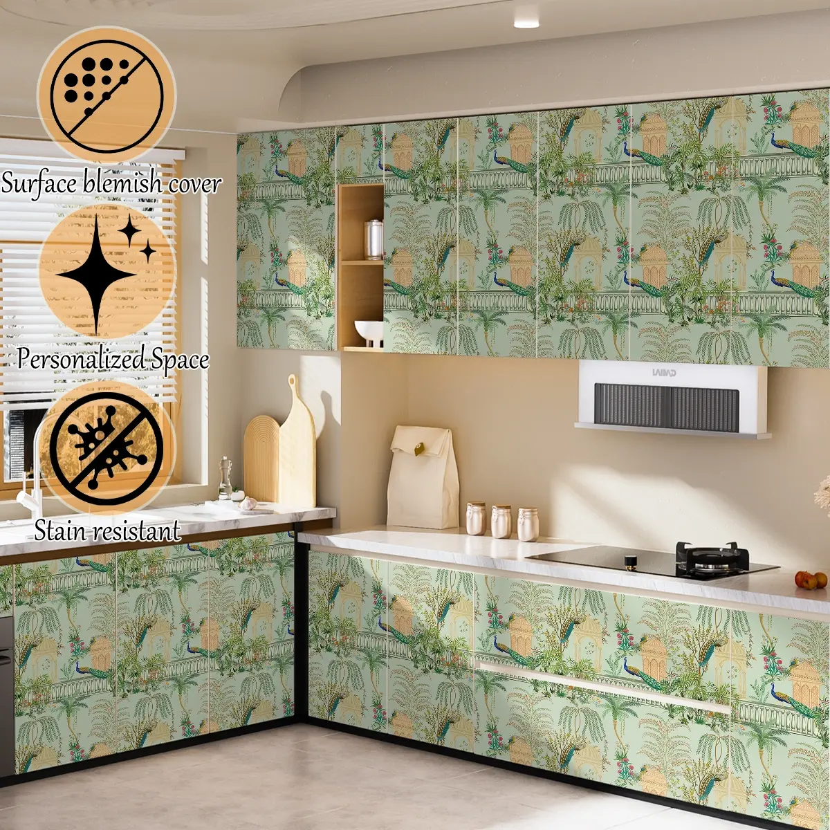 Vintage Green Botanical Floral Peel And Stick Wallpaper Removable Wall Mural For Bedroom Decor
