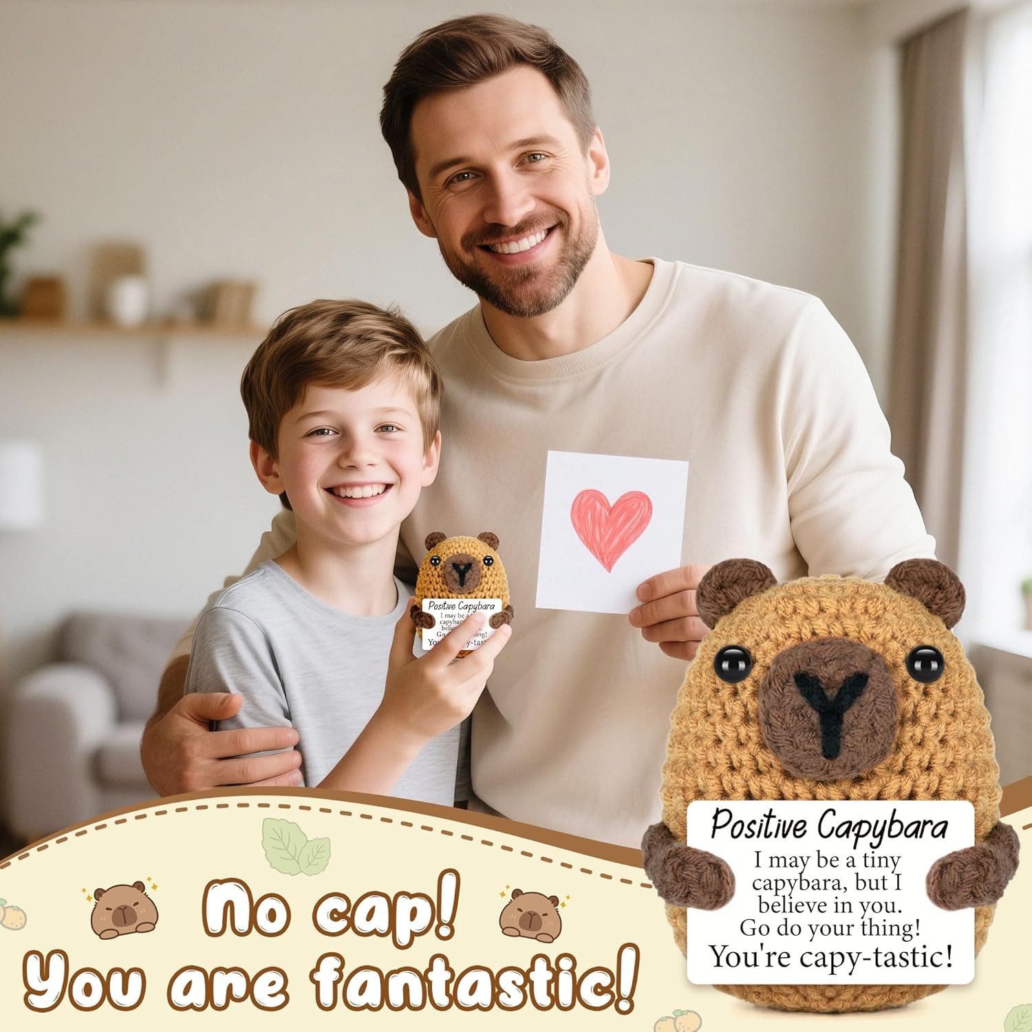 Cute Mini Hand-Knitted Capybara Plush Toy, Healing Emotional Support Doll, Soft Squeezable Stress Relief Decor, Perfect Christmas Presents, Holiday Gifts, Birthday Gifts for Women Men, Teacher Appreciation Gifts, Portable Bag Pendant, Desk Ornament, Warm