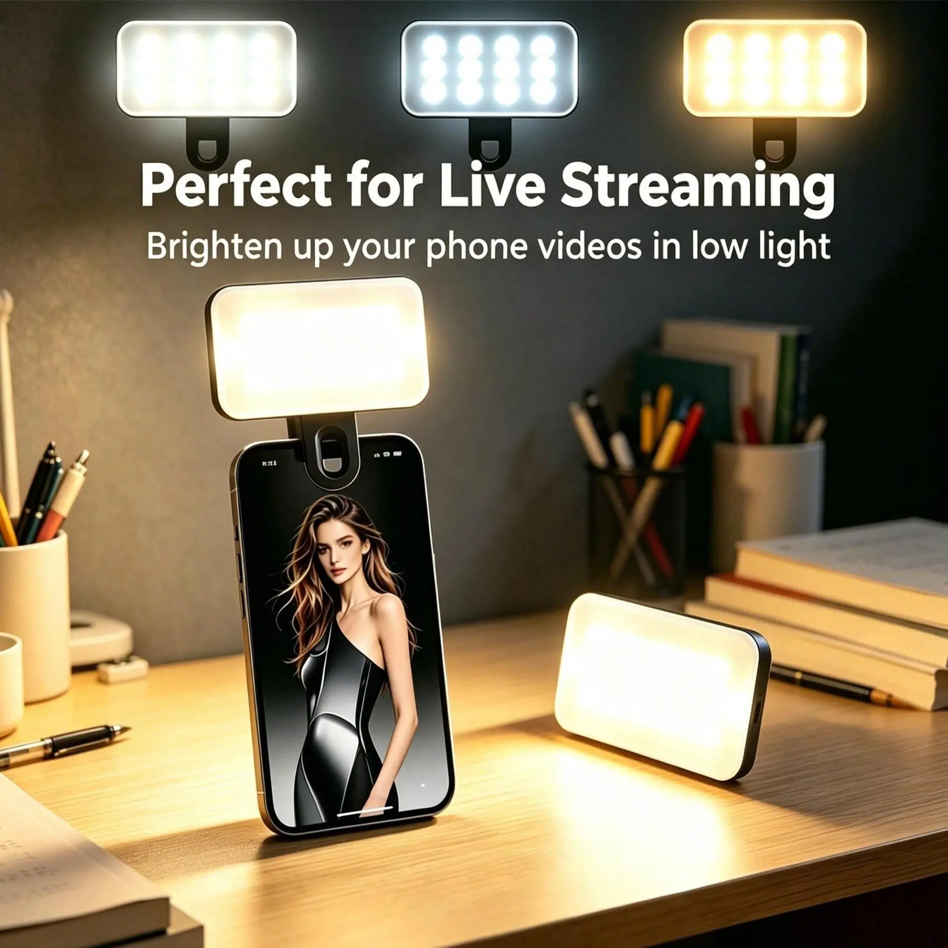 Multifunctional LED Light for Phone and Computer, Adjustable Brightness and Angle, Portable USB Rechargeable Fill Light, Compact Mobile Photography Lamp, Live Streaming Light