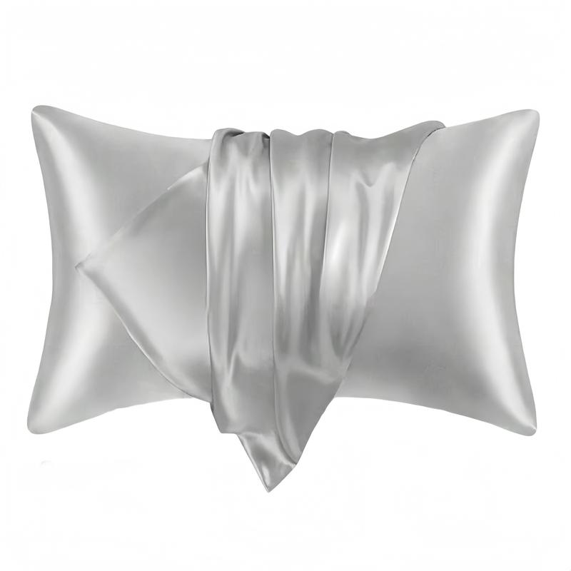 1/2pcs Luxury Soft Silk Pillowcases, Breathable Skin-Friendly Cool Feel, Pure Color Envelope Closure, Bedding Accessories