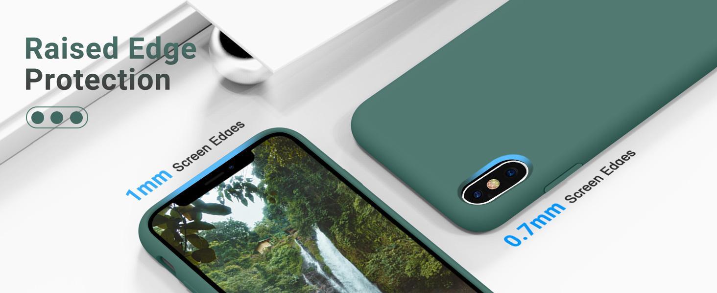 OTOFLY Compatible with iPhone Xs Max Case,Ultra Slim Fit iPhone Case Liquid Silicone Gel Cover with Full Body Protection Anti-Scratch Shockproof Case, [Upgraded Version] (Pine Green)