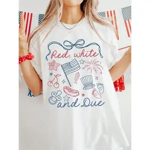 Soft Cotton T-Shirt For Women, Red White And Due Shirt, 4th Of July Pregnancy Reveal Shirt, Summer Pregnancy Announcement Tee, Expecting Mom To Be T-Shirt, Comfortable Mother's Day Clothing,graphic tees tiktok shop.