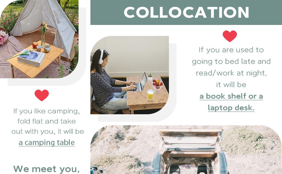 Large Size Floor Floor Table Tray with Folding Legs Adjustable Low Coffee Table for Breakfast Serving Tray Gaming Writing 33.5x17.7in