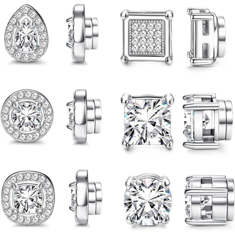 Jstyle 6 Pairs Magnetic Earrings for Women Men Stainless Steel Cubic Zirconia Earrings Stud Round Square Teardrop Earrings CZ Non Pierced Jewellery Hypoallergenic Fake Earrings Set Gift Daily Jstyle 6 Pairs Magnetic Earrings for Women Men Stainless Steel Cubic Zirconia Earrings Stud Round Square Teardrop Earrings CZ Non Pierced Jewellery Hypoallergenic Fake Earrings Set Gift Daily