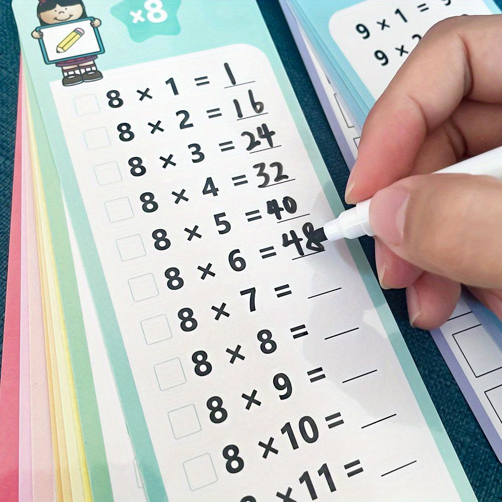 15 cards multiplication table, mathematical number card , educational learning, mathematics, children's flash card, elementary school, reusable at home school supplies