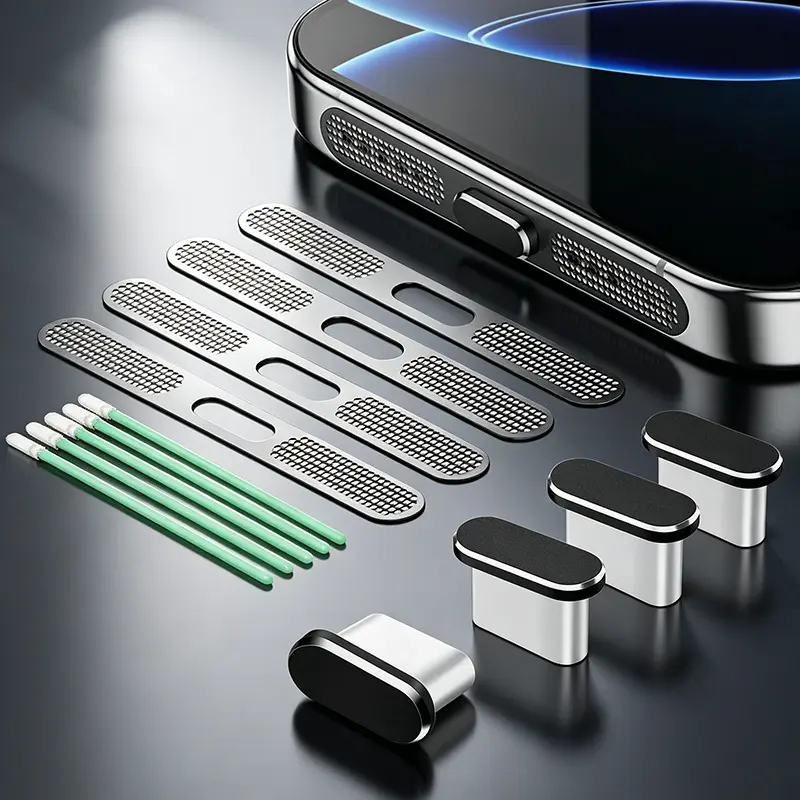 Phone Accessories Maintenance & Cleaning Kit: 4-Pack USB-C Port Dust Plugs, 4-Pack Metal Mesh Speaker Dust Covers, Easy Maintenance Tools for iPhone 16/16 Plus/16 Pro/16 Pro Max/15/15 Pro/15 Pro Max/15 Plus (Multipack with Compatibility Assurance)