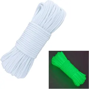 Glow in The Dark 550lb Paracord 21 Strand Luminous Parachute Cord for Nighttime Outdoor Utility, 8 Colors with Multiple Length Options of 25', 50', 100', 1000'