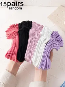 Women's Casual Short Socks, Spring Summer Maroon Color, Breathable & Comfortable, Perfect for Daily Wear & Office Use