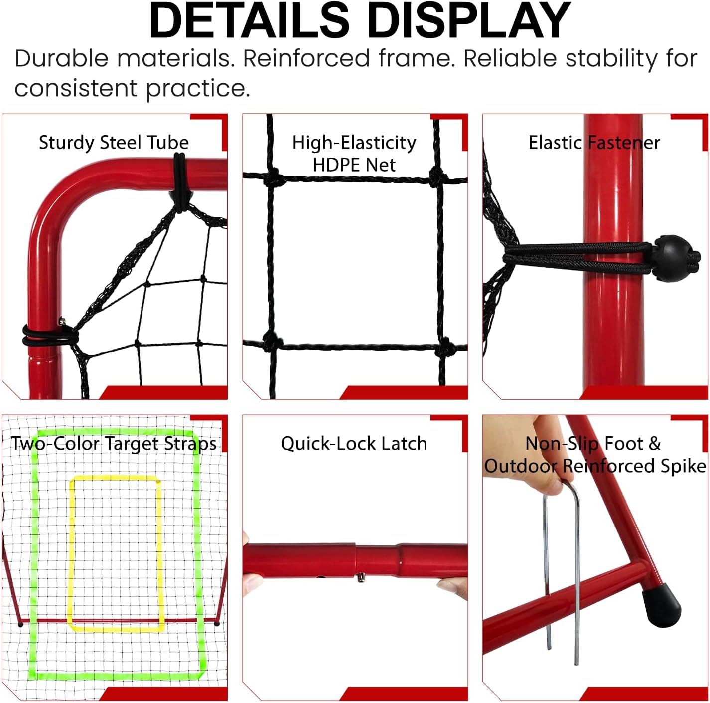 2-in-1 Volleyball Rebounder Net:Convertible 7x3.5 FT Rebounder Net & 5.5x4.5 FT Rebounder Net for Baseball,Softball,Volleyball,Lacrosse Training Multi-Sport Practice Equipment with Carry Bag