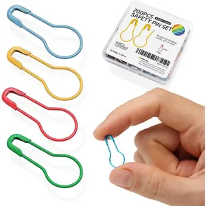 Markers, 200 count Crochet Markers, 0.85" Metal Bulb Safety Pins, 25+ Colorful Gourd Pins, Knitting  Markers for Crocheting, Crochet Accessories for Fabric & Paper