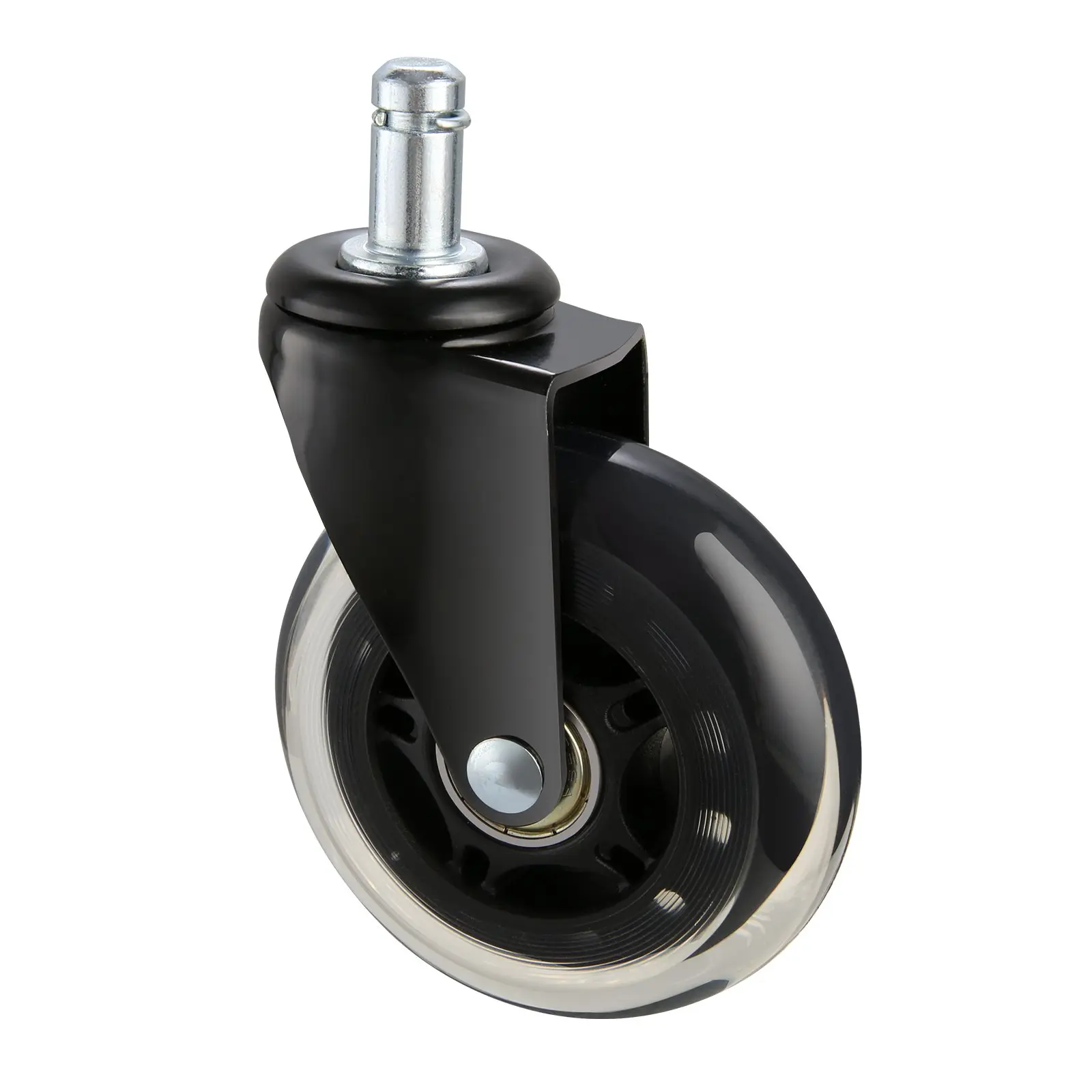 VEVOR Office Chair Swivel Casters, 5-Piece 3-in Polyurethane Wheels with Dual Bearings, Heavy-Duty Replacement for Hardwood Floors & Carpet, 130 lbs Load Capacity, Universal Fit for Most Chairs, Cc-Yjjl-D3