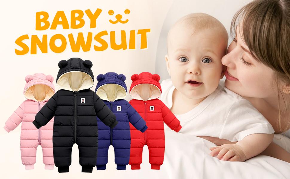Baby Clothes Cute Infant Toddler Snowsuit Warm Newborn Boy Girl Winter Coats Hooded Zip Jumpsuit