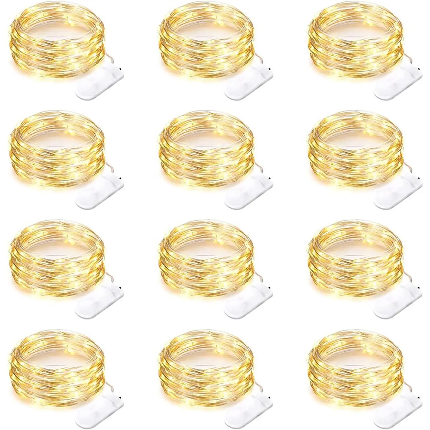12 Pack Fairy Lights  Operated String Lights 7  20 Led  Christmas Lights  Wire   Moon Lights for Bedroom DIY Party Wedding Patio Christmas