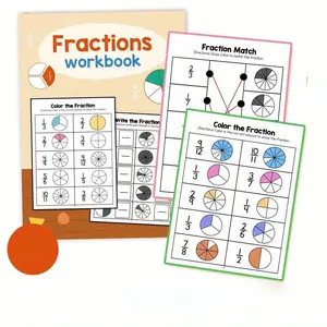 Fraction Workbook, 1 Count Educational Math Exercise Book, Cognitive Training Exercise Sheet, Home Education Teaching Aid, School & Educational Supplies